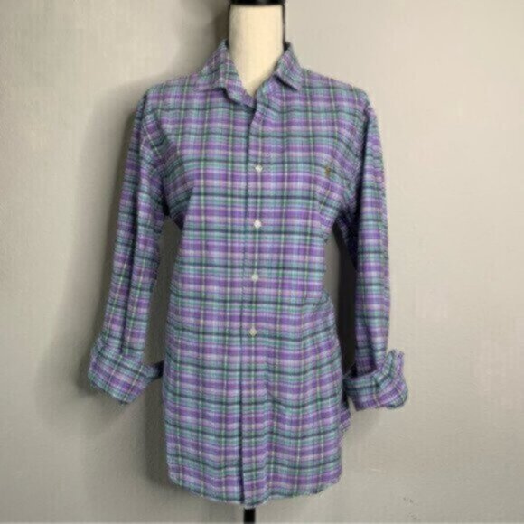 Ralph Lauren Plaid Button Down Flannel Shirt - Picture 6 of 14